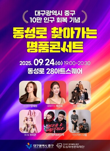 대구 중구, 인구 10만 회복 기념 ...