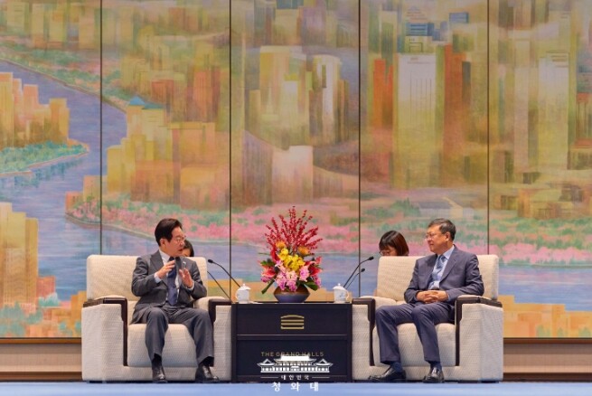 이재명 대통령 천지닝 상하이 당서기 ...